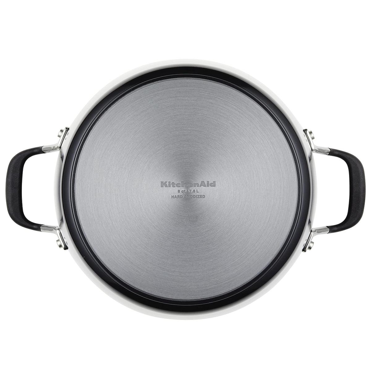 KitchenAid Hard Anodized Nonstick Stockpot with Lid, 8 Quart, Onyx Black