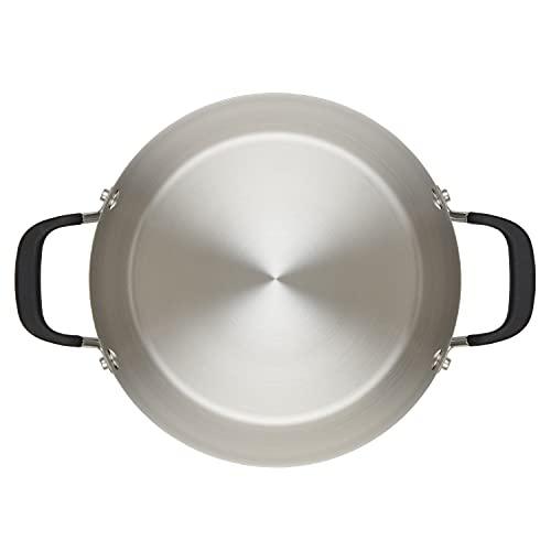 KitchenAid Stainless Steel Stockpot with Measuring Marks and Lid, 8 Quart, Brushed Stainless Steel