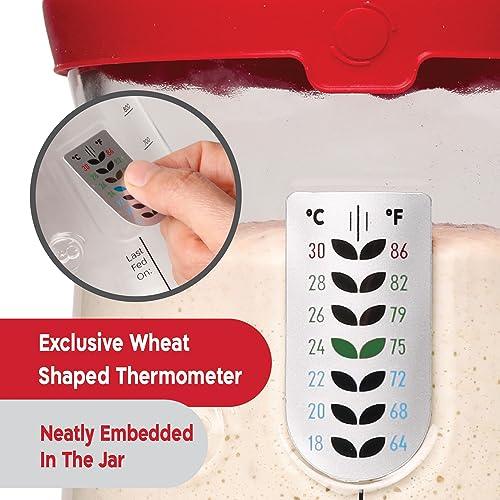 KneadAce Pro Sourdough Bread Starter Kit- 34 oz Large Capacity Sourdough Starter Jar with 5 unique features for the perfect sour dough bread & sourdough starter kit- sourdough bread baking supplies