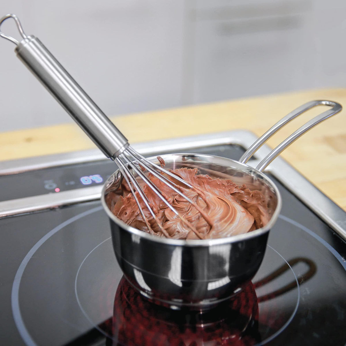 Küchenprofi Stainless Steel Saucepan with Clad Bottom, 16-Ounce,Silver