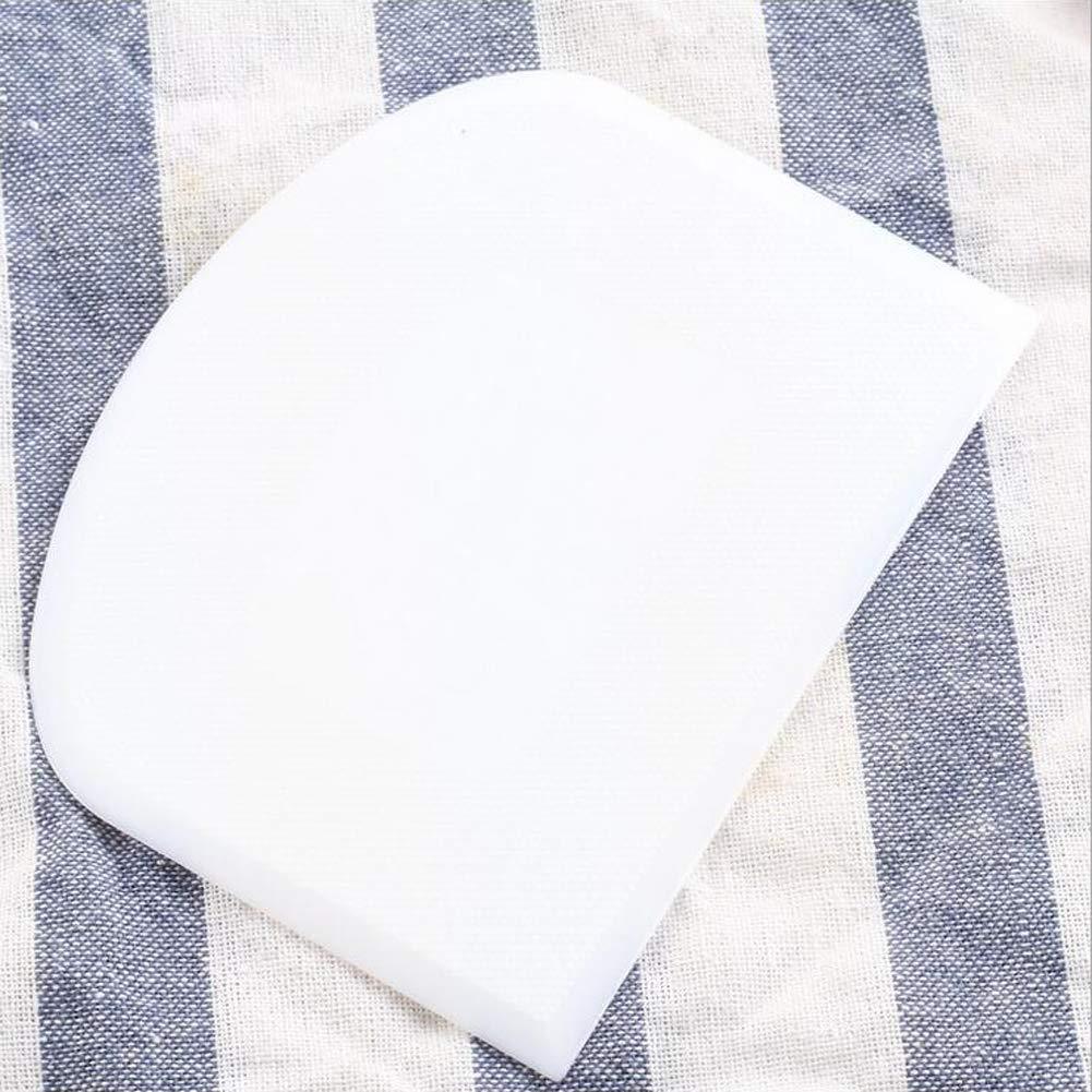 lasenersm 2 Pieces Dough Scraper Bowl Food-safe Plastic Dough Cutter Flexible Bench Multipurpose Food Scrappers for Bread Dough Cake Fondant Icing, White, Green