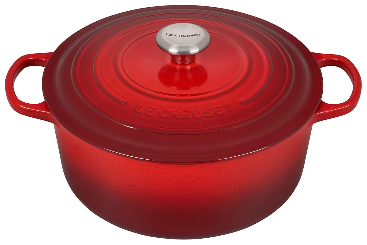 Le Creuset Enameled Cast Iron Signature Round Dutch Oven, 7.25 qt., Cerise