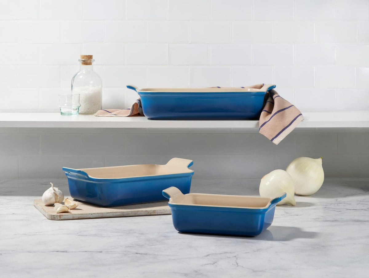Le Creuset Stoneware Heritage Set 3 Rectangular Dishes, Marseille