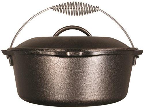 Lodge L8DO3 Cast Iron Dutch Oven, Pre-Seasoned, 5-Quart,Black