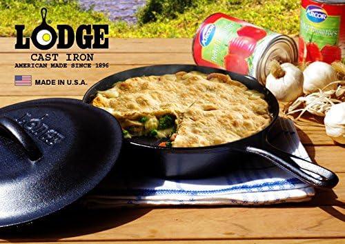 Lodge L8SGP3 Cast Iron Square Grill Pan, Pre-Seasoned, 10.5 Inch, Black