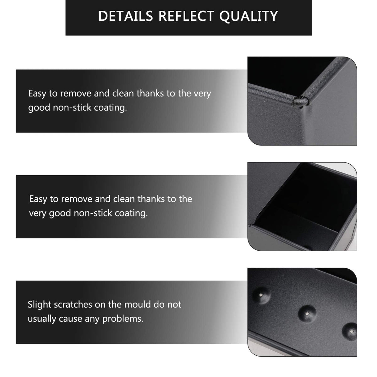 Luxshiny Pullman Baking Pan Bread Tin Loaf Pan With Lid Black Loaf Pan Non- Stick Loaf Pan Toast Bread Bakeware Bread Toast For Oven Baking 750g Pullman Baking Pan Bread Baking Tray
