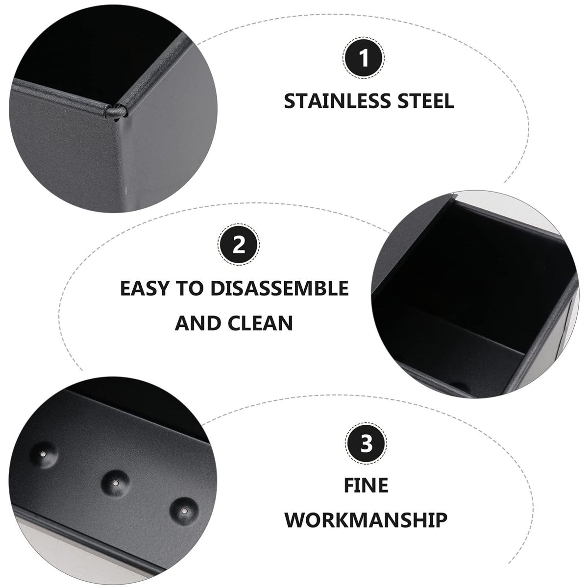 Luxshiny Pullman Baking Pan Bread Tin Loaf Pan With Lid Black Loaf Pan Non- Stick Loaf Pan Toast Bread Bakeware Bread Toast For Oven Baking 750g Pullman Baking Pan Bread Baking Tray