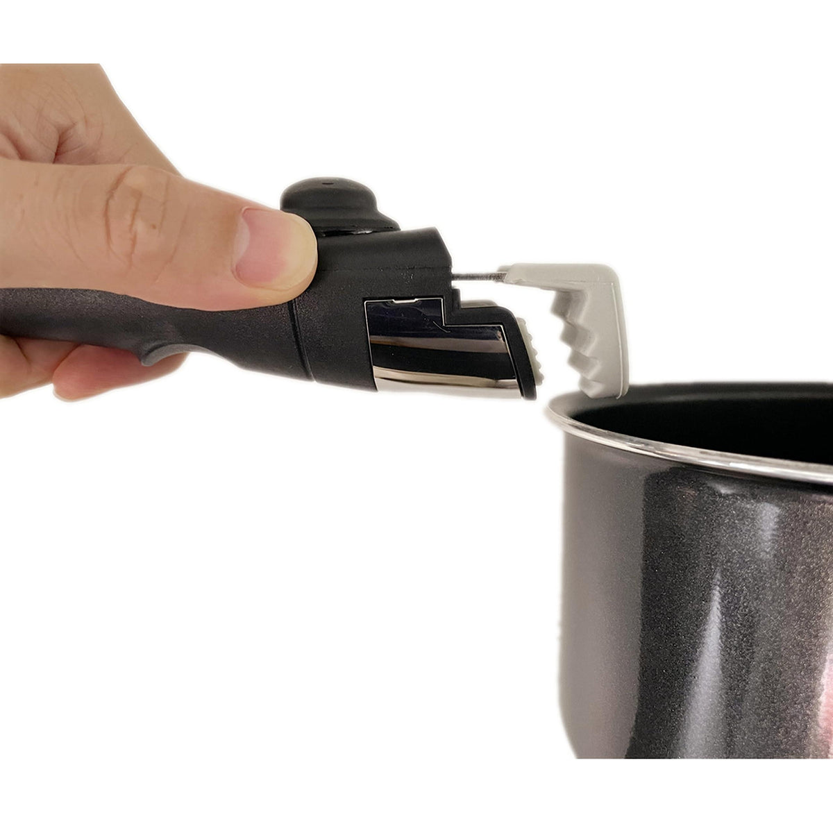 lzteck Twins Pack Detachable Handle 2 Sets Removable Handle Black, Clip Handle, Universal Detachable Handle, Replacement Handle, Pot Woks Frying Pan Stockpot Handle,Anti-Scalding