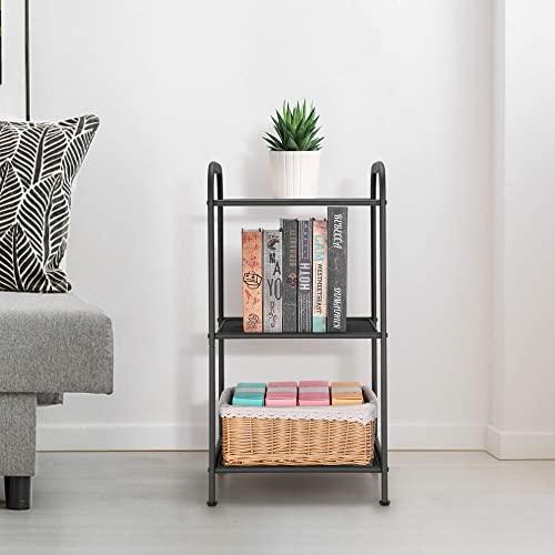 MAX Houser Storage Rack with Shelf,Industrial Style Extendable Plant Stand, Standing Shelf Units for Kitchen, Bathroom, Office,Living Room, Balcony, Kitchen (Charcoal Gray, 3 Tier)