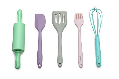 melii 5 Piece Real Mini Baking Tool Set, Cooking Tools for Kids