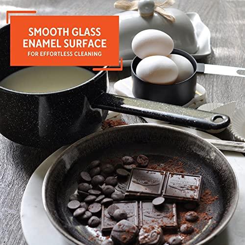 Mirro 1 Quart Enamel Sauce Pan with Speckled Finish