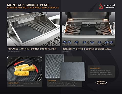 Mont Alpi MABi400 32-Inch 4-Burner 63000 BTU Stainless Steel Built-In Outdoor Kitchen Backyard Patio Barbecue Propane Gas Island Grill w/Infrared Rear Burner + Rotisserie Kit & Weather Cover