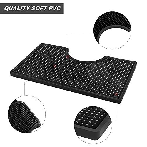 MRbrew Beer Drip Tray, Non-Slip PVC Kegerator Surface Mount Drip Tray Mat, Beverage Bar Drip Tray with Draft Beer Tower Flange Cutout