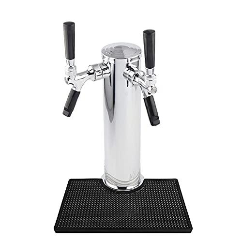 MRbrew Beer Drip Tray, Non-Slip PVC Kegerator Surface Mount Drip Tray Mat, Beverage Bar Drip Tray with Draft Beer Tower Flange Cutout