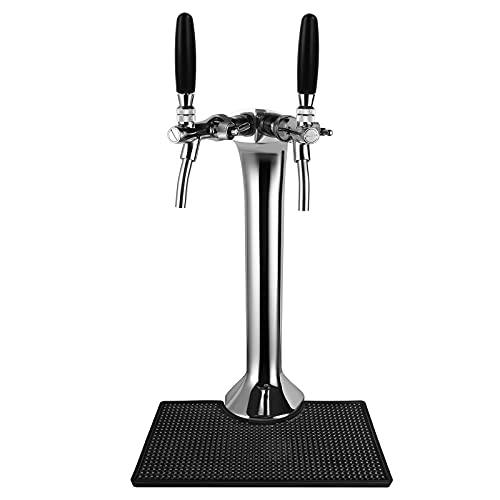 MRbrew Beer Drip Tray, Non-Slip PVC Kegerator Surface Mount Drip Tray Mat, Beverage Bar Drip Tray with Draft Beer Tower Flange Cutout