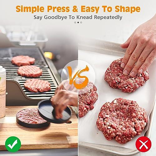 Naitesen Hamburger Press Patty Maker Burger Patty Maker Non-Stick Burger Smasher Cooking Gadgets for Kitchen Baking