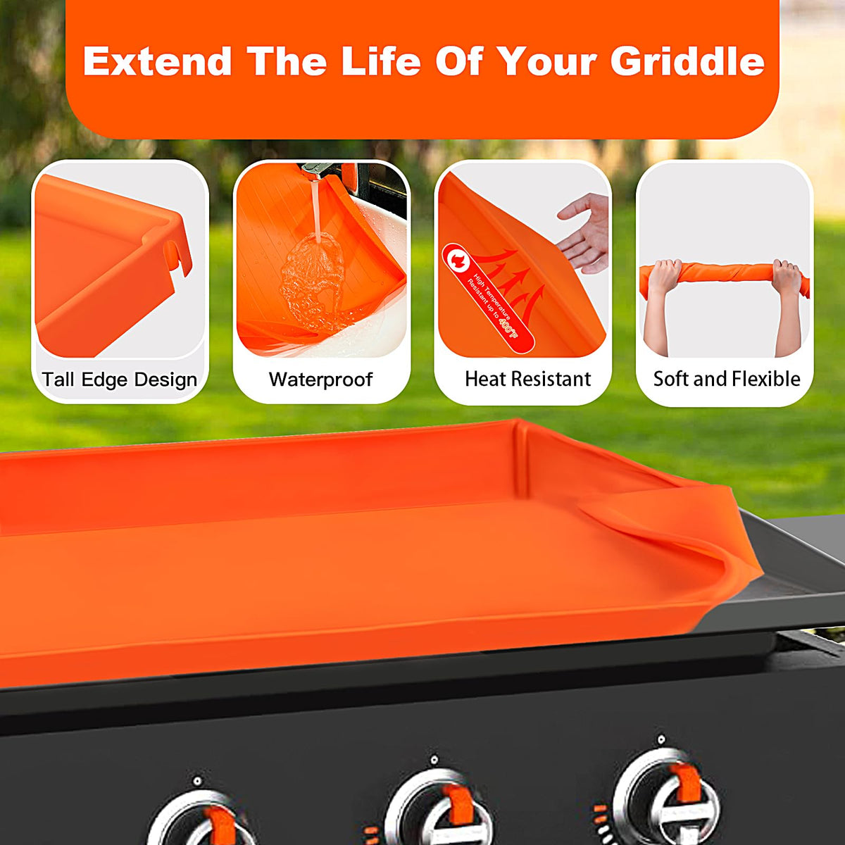 NancyL 36 Inch Silicone Griddle Cover for Blackstone, Full-Wrap 36" Griddle Mat Protective Grill for Blackstone Protector Accessories Kit, Protect from Rust, Rodents, Insects, Debris