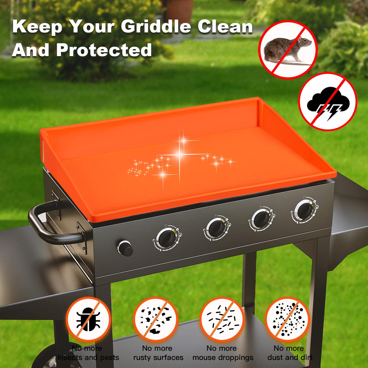 NancyL 36 Inch Silicone Griddle Cover for Blackstone, Full-Wrap 36" Griddle Mat Protective Grill for Blackstone Protector Accessories Kit, Protect from Rust, Rodents, Insects, Debris