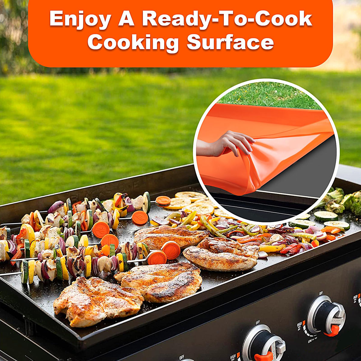 NancyL 36 Inch Silicone Griddle Cover for Blackstone, Full-Wrap 36" Griddle Mat Protective Grill for Blackstone Protector Accessories Kit, Protect from Rust, Rodents, Insects, Debris