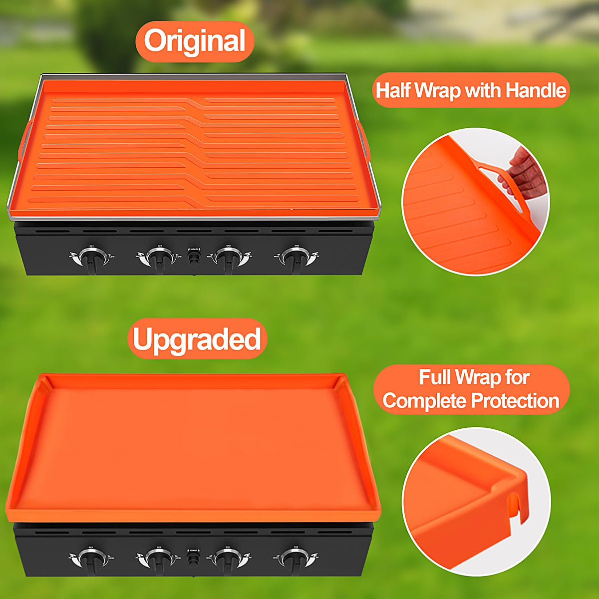 NancyL 36 Inch Silicone Griddle Cover for Blackstone, Full-Wrap 36" Griddle Mat Protective Grill for Blackstone Protector Accessories Kit, Protect from Rust, Rodents, Insects, Debris