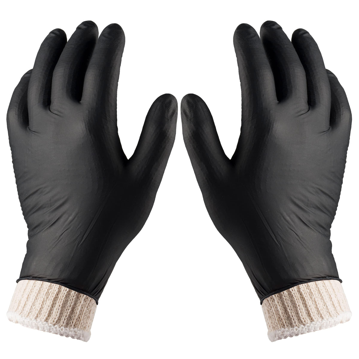 Nechtik BBQ Gloves - Disposable with 4 Cotton Liners and 100 Black Nitrile Gloves - Machine Washable, Powder Free, Latex Free