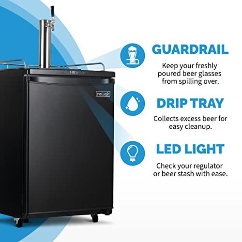 NewAir 1 Black Kegerator 5.8cu.ft, Matte Chrome Beer Tower