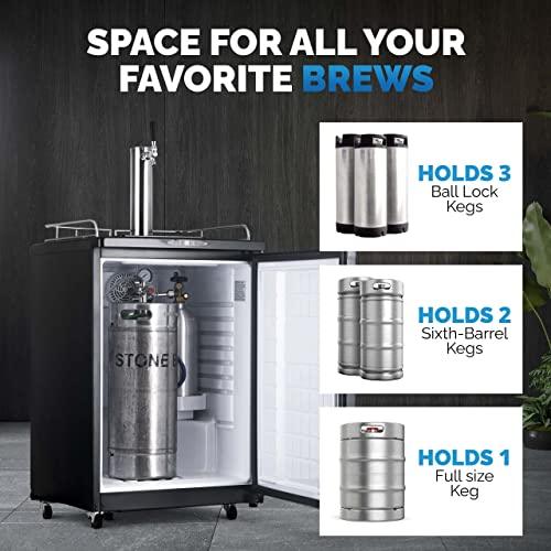 NewAir 1 Black Kegerator 5.8cu.ft, Matte Chrome Beer Tower