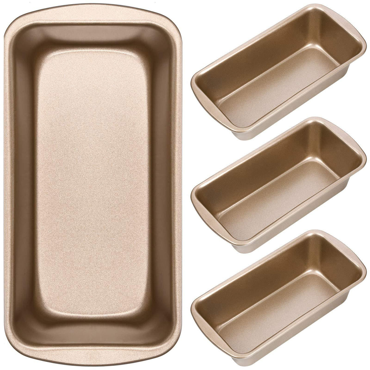 Non-Stick Loaf Pan Set, 4 Pieces Toast Baking Mold, Rectangle Baking Tray for Oven Baking (7.2 x 3.7 Inches)