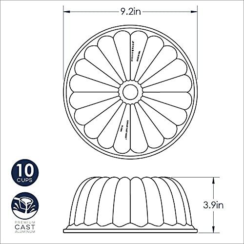Nordic Ware Elegant Party Bundt Pan, 22.3 x 9.3 cm, Gold