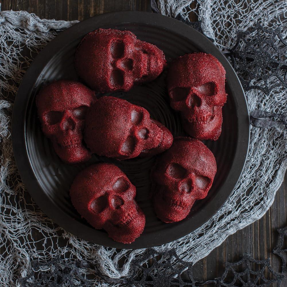 Nordic Ware Halloween Bakeware, Haunted Skull Cakelet Pan, Bronze
