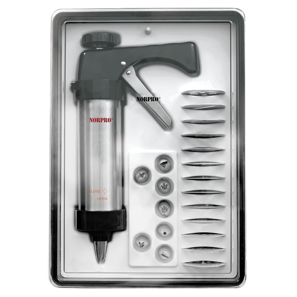 Norpro S/S Cookie/Icing Press with Case, Black