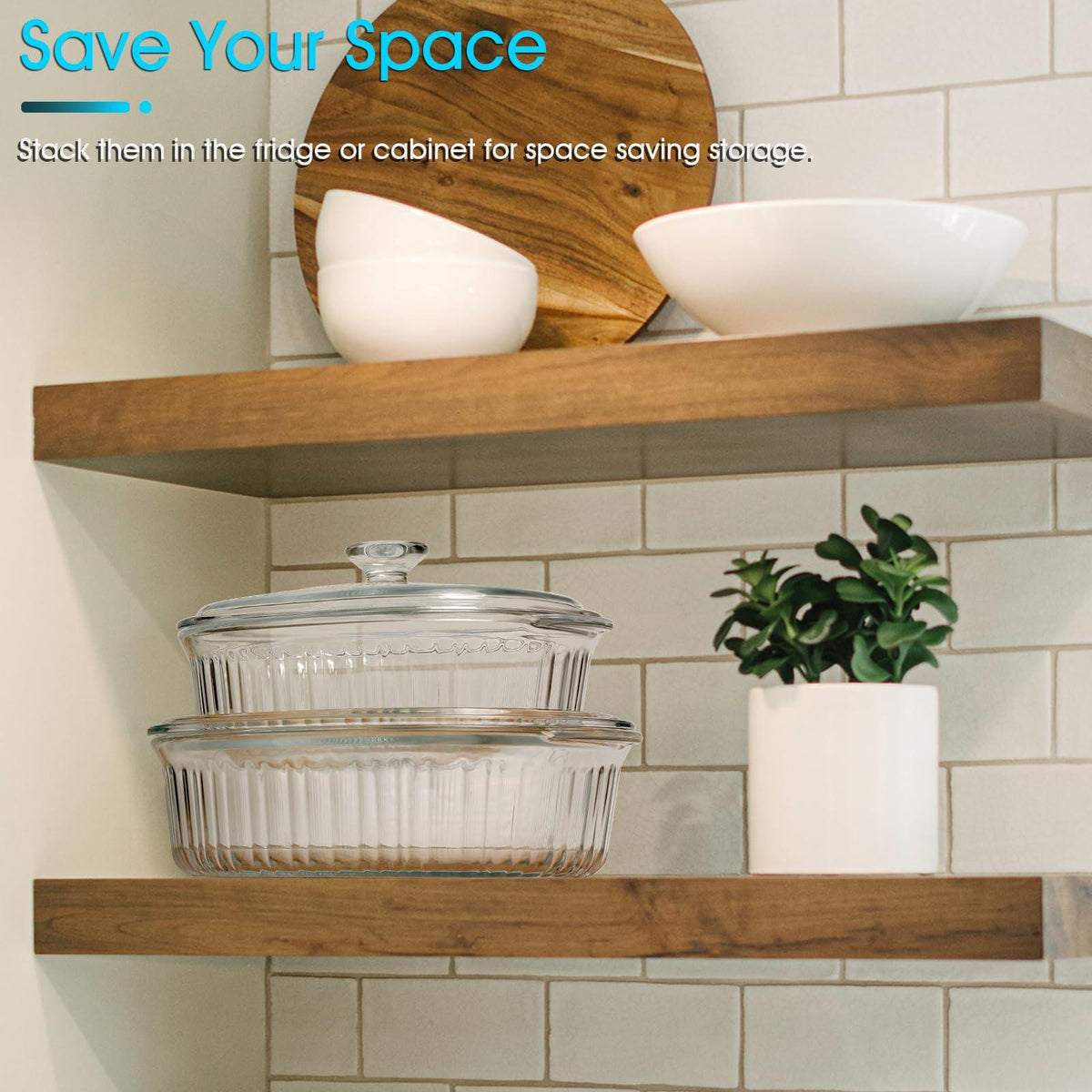 NUTRIUPS 2L Borosilicate Glass Oval Casserole Dish and Lid for Oven