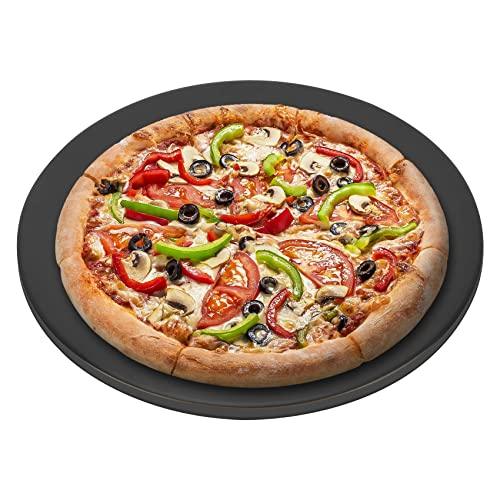 Onlyfire Round Pizza Grilling Stone for Oven, BBQ and Grill - 15” Non-Stick Black Ceramic Baking Stone for Pies, Pastry Bread, Calzone - Home Kitchen Accessories