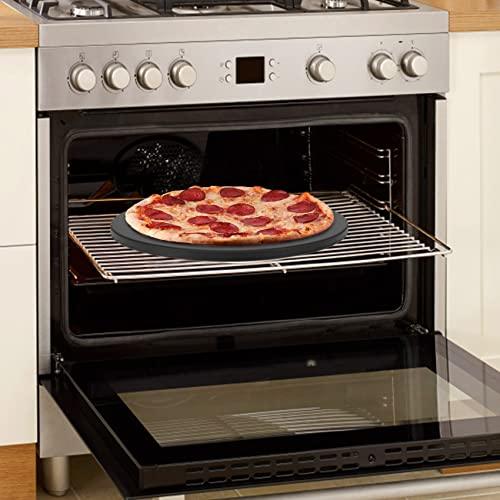 Onlyfire Round Pizza Grilling Stone for Oven, BBQ and Grill - 15” Non-Stick Black Ceramic Baking Stone for Pies, Pastry Bread, Calzone - Home Kitchen Accessories