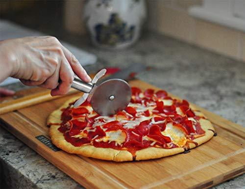 Onlyfire Round Pizza Stone Set for Oven and Grill, Pizza Grilling Tool Kit Including Baking Stone, Pizza Peel, Pizza Shovel and Cutter, Ideal for Baking Crisp Crust Pizza, Bread and More