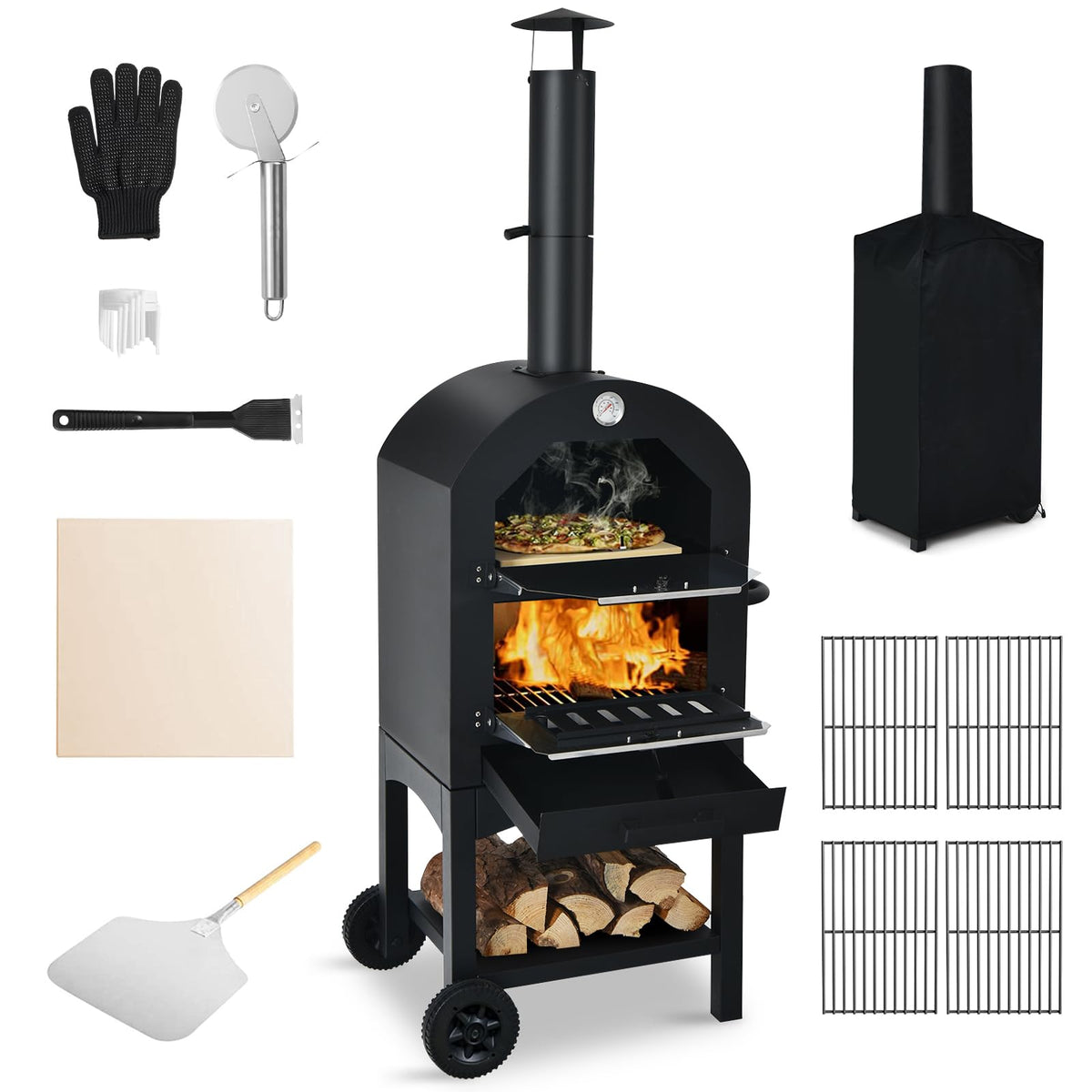 ORALNER GO-61500OM Outdoor-Kitchen-ovens, Black