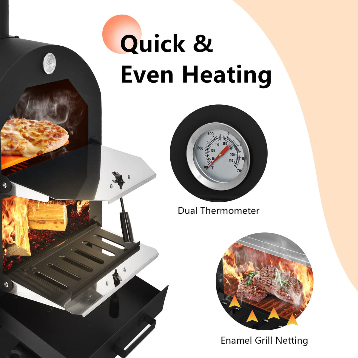 ORALNER GO-61500OM Outdoor-Kitchen-ovens, Black