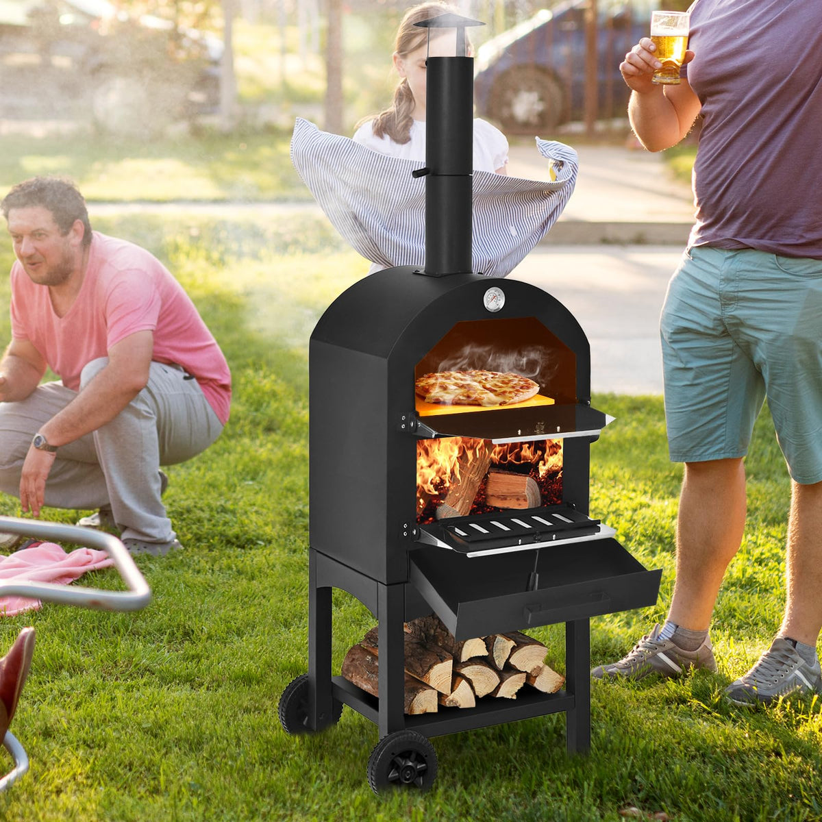 ORALNER GO-61500OM Outdoor-Kitchen-ovens, Black