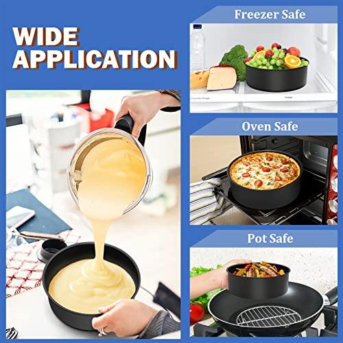 P&P CHEF 8 x 3 Inch Nonstick Cake Pan Set of 2, Round Cake Baking Pans for Birthday Wedding Layer Cake, Deep Side & One-piece Design, Stainless Steel Core & Non Toxic, Black