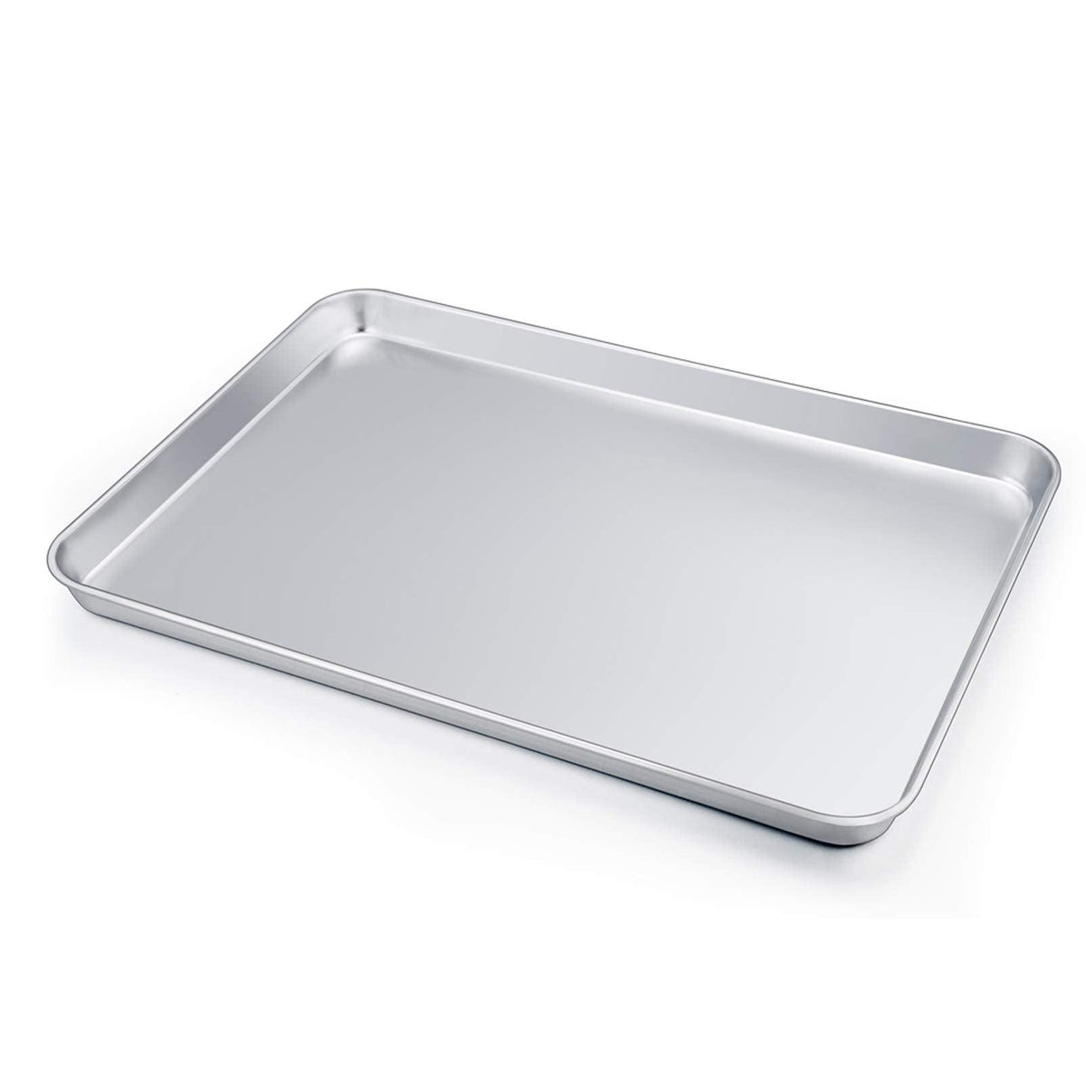 P&P CHEF Large Baking Sheet, Stainless Steel Cookie Sheet Baking Pan Tray, Rectangle 16''x12''x1'', Healthy & Non Toxic, Mirror Finish & Dishwasher Safe