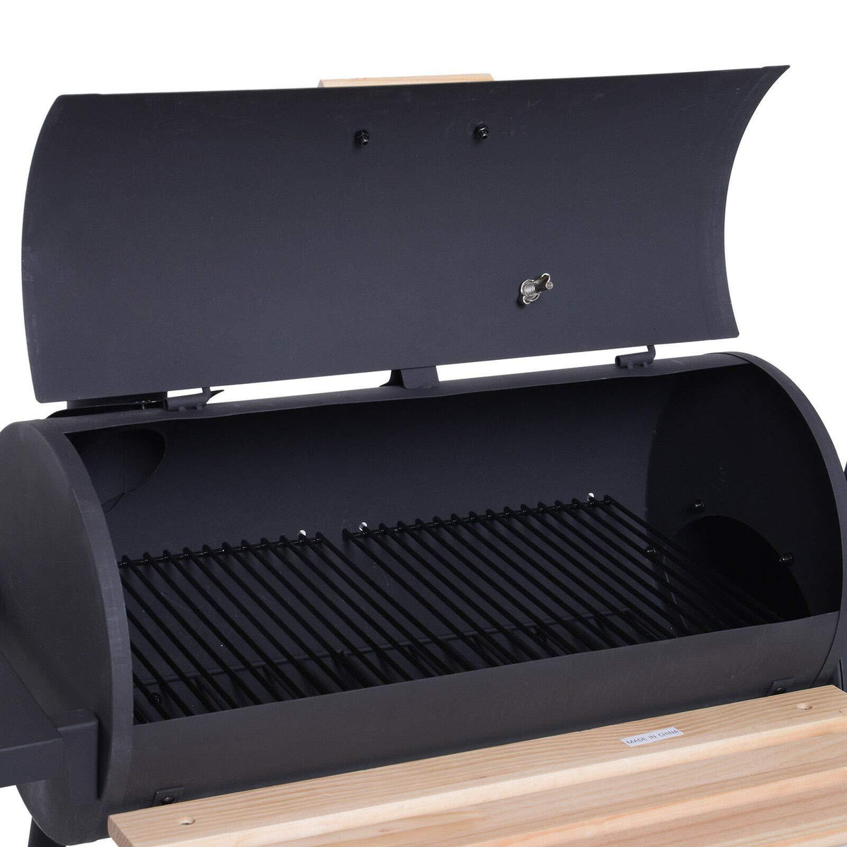 Portable Backyard Charcoal BBQ Grill and Offset Smoker Combo Backyard with Wheels Steel 48 Inch