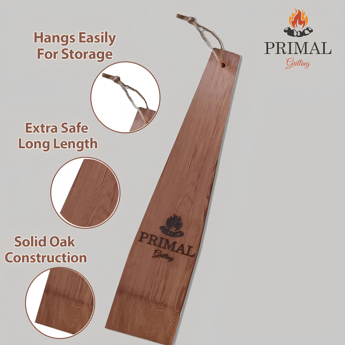 PRIMAL GRILLING Combination Cedar BBQ Grill Scraper (1 x 12 & 1 x 18) - Natural, Bristle & Wire Free
