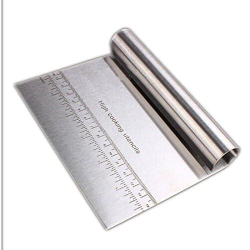 Pro Dough Pastry Scraper/Cutter/Chopper Stainless Steel Mirror Polished with Measuring Scale Multipurpose- Cake, Pizza Cutter - Pastry Bread Separator Scale Knife
