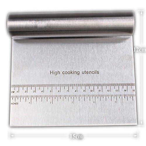 Pro Dough Pastry Scraper/Cutter/Chopper Stainless Steel Mirror Polished with Measuring Scale Multipurpose- Cake, Pizza Cutter - Pastry Bread Separator Scale Knife