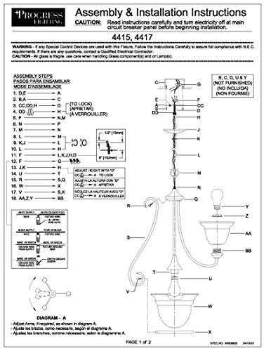 Progress Lighting P4417-77 6-Light Two-Tier Torino Chandelier, Forged Bronze
