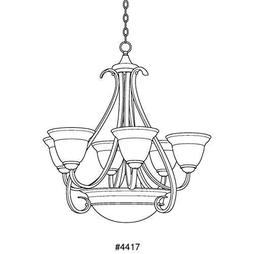 Progress Lighting P4417-77 6-Light Two-Tier Torino Chandelier, Forged Bronze