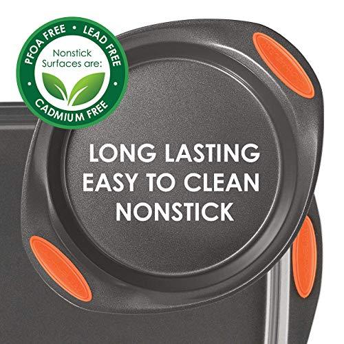 Rachael Ray Yum -o! Nonstick Bakeware Baking Pan With Grips / Nonstick Cake Pan With Grips, Round - 9 Inch, Gray