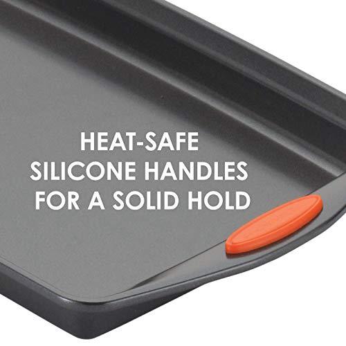 Rachael Ray Yum -o! Nonstick Bakeware Baking Pan With Grips / Nonstick Cake Pan With Grips, Round - 9 Inch, Gray