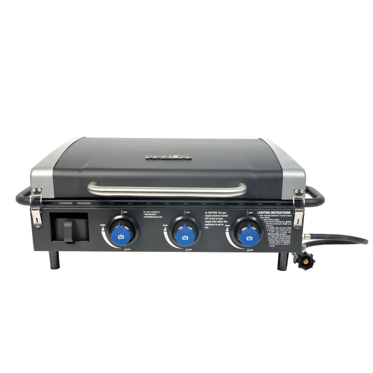 Razor Griddle Gas Grill & Griddle for Backyard Cooking and Camping, Portable Tabletop Stove