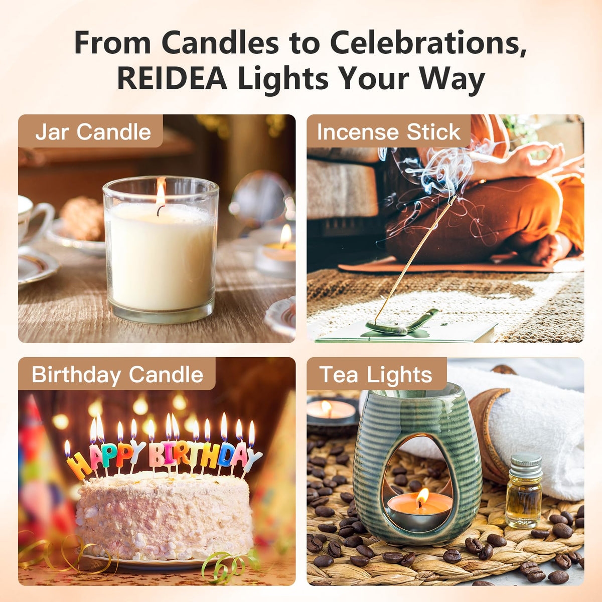 REIDEA Electric Candle Lighter, Windproof Flameless USB Rechargeable Arc Lighter with Safe Button and Power Indicator for Candle, BBQ and Fireworks, R1 Flat, Obsidian Black